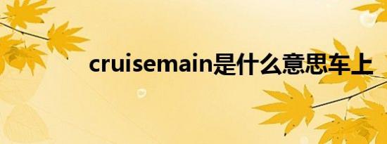 cruisemain是什么意思车上