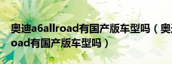 奥迪a6allroad有国产版车型吗（奥迪a6allroad有国产版车型吗）