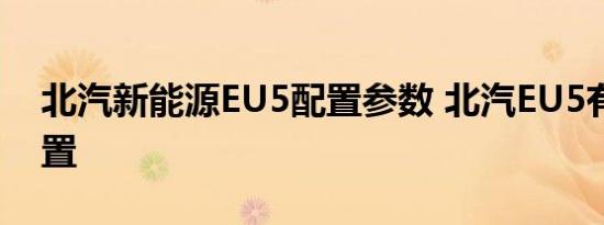 北汽新能源EU5配置参数 北汽EU5有什么配置 