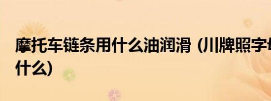 摩托车链条用什么油润滑 (川牌照字母代号是什么)