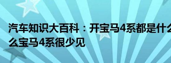 汽车知识大百科：开宝马4系都是什么人 为什么宝马4系很少见