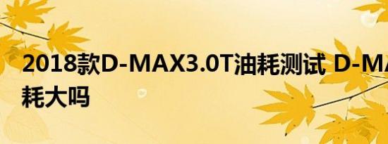 2018款D-MAX3.0T油耗测试 D-MAX3.0油耗大吗 