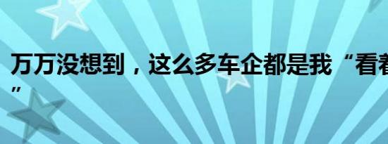 万万没想到，这么多车企都是我“看着长大的”