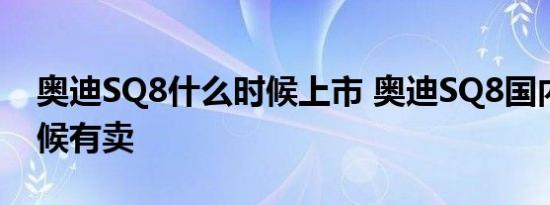 奥迪SQ8什么时候上市 奥迪SQ8国内什么时候有卖 