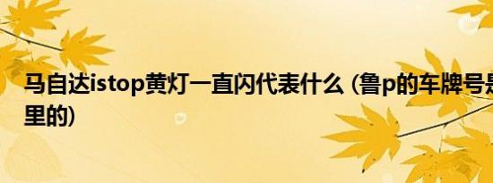 马自达istop黄灯一直闪代表什么 (鲁p的车牌号是山东省哪里的)