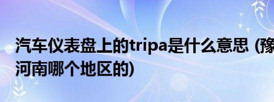 汽车仪表盘上的tripa是什么意思 (豫h车牌是河南哪个地区的)