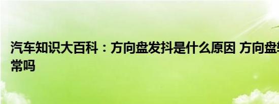 汽车知识大百科：方向盘发抖是什么原因 方向盘轻微震动正常吗