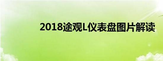 2018途观L仪表盘图片解读