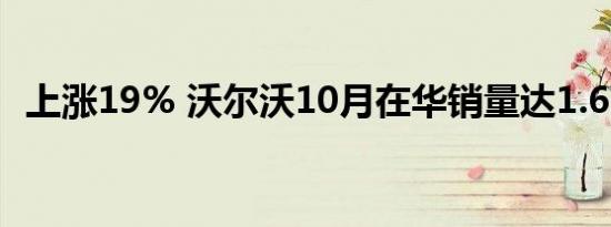 上涨19% 沃尔沃10月在华销量达1.67万辆