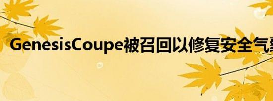 GenesisCoupe被召回以修复安全气囊问题