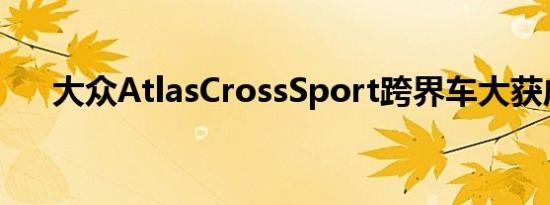 大众AtlasCrossSport跨界车大获成功