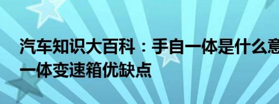 汽车知识大百科：手自一体是什么意思 手自一体变速箱优缺点