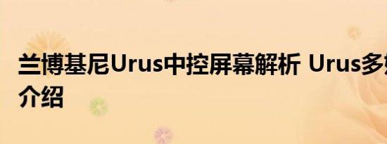 兰博基尼Urus中控屏幕解析 Urus多媒体系统介绍