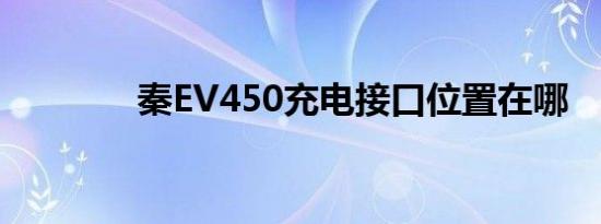 秦EV450充电接口位置在哪 