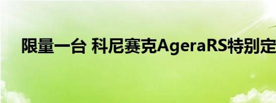 限量一台 科尼赛克AgeraRS特别定制版