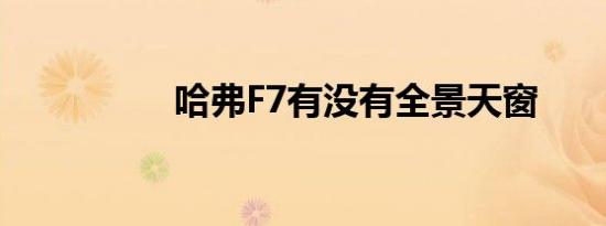 哈弗F7有没有全景天窗 