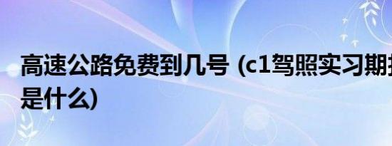 高速公路免费到几号 (c1驾照实习期扣分规定是什么)