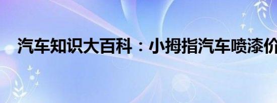 汽车知识大百科：小拇指汽车喷漆价格表