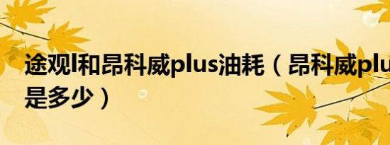 途观l和昂科威plus油耗（昂科威plus的油耗是多少）