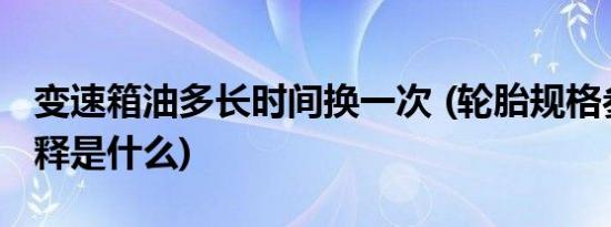 变速箱油多长时间换一次 (轮胎规格参数的解释是什么)