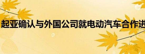 起亚确认与外国公司就电动汽车合作进行谈判