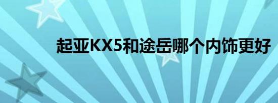 起亚KX5和途岳哪个内饰更好 