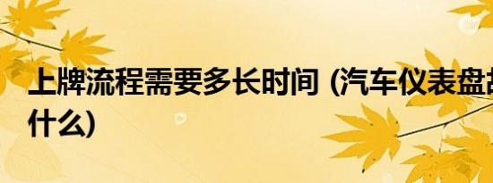 上牌流程需要多长时间 (汽车仪表盘故障灯有什么)