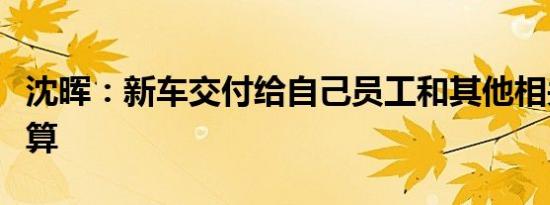 沈晖：新车交付给自己员工和其他相关人士不算