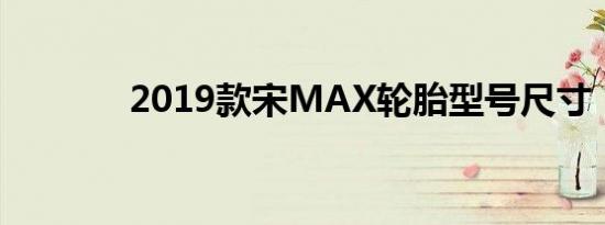 2019款宋MAX轮胎型号尺寸