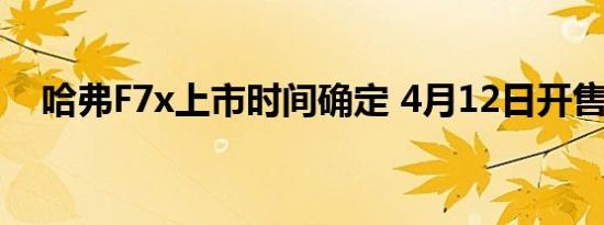 哈弗F7x上市时间确定 4月12日开售起来