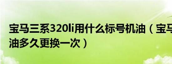 宝马三系320li用什么标号机油（宝马320li机油多久更换一次）