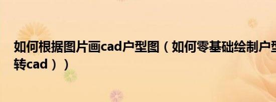 如何根据图片画cad户型图（如何零基础绘制户型图（图片转cad））