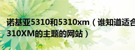 诺基亚5310和5310xm（谁知道适合诺基亚5310XM的主题的网站）