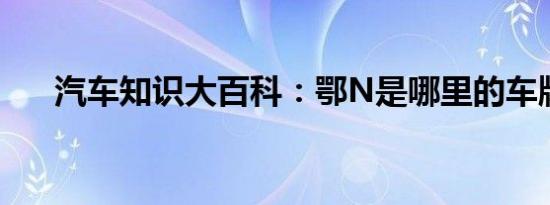 汽车知识大百科：鄂N是哪里的车牌号