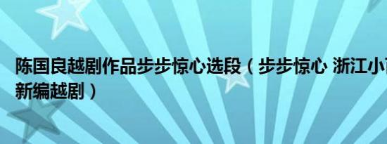 陈国良越剧作品步步惊心选段（步步惊心 浙江小百花越剧团新编越剧）