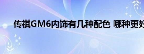 传祺GM6内饰有几种配色 哪种更好看 