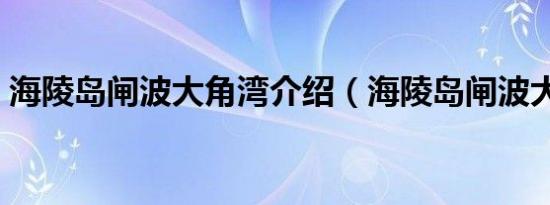 海陵岛闸波大角湾介绍（海陵岛闸波大角湾）