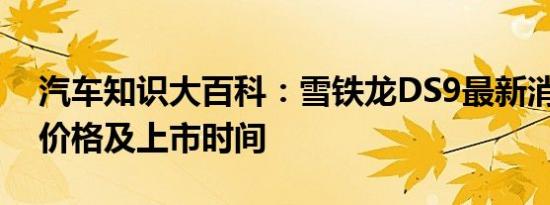 汽车知识大百科：雪铁龙DS9最新消息 DS9价格及上市时间