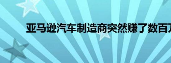 亚马逊汽车制造商突然赚了数百万