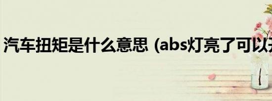 汽车扭矩是什么意思 (abs灯亮了可以开车吗)