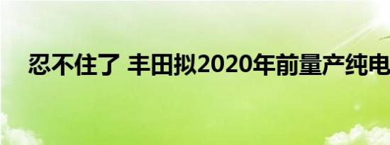 忍不住了 丰田拟2020年前量产纯电动车