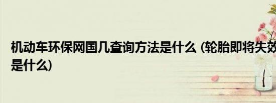 机动车环保网国几查询方法是什么 (轮胎即将失效的5个征兆是什么)