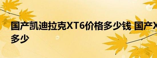 国产凯迪拉克XT6价格多少钱 国产XT6售价多少 