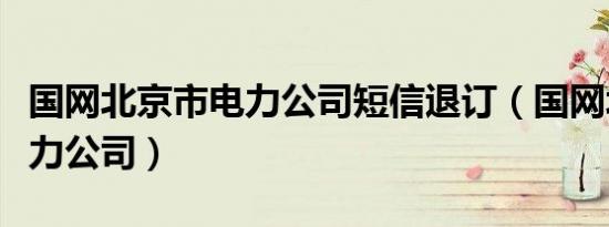 国网北京市电力公司短信退订（国网北京市电力公司）