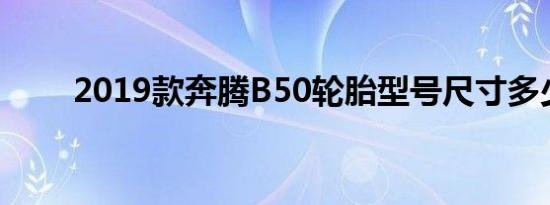 2019款奔腾B50轮胎型号尺寸多少 