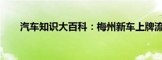 汽车知识大百科：梅州新车上牌流程