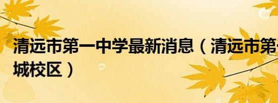 清远市第一中学最新消息（清远市第一中学东城校区）