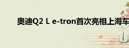 奥迪Q2 L e-tron首次亮相上海车展