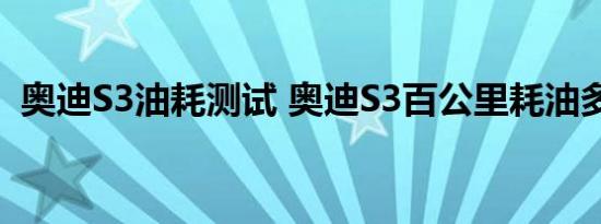 奥迪S3油耗测试 奥迪S3百公里耗油多少升 