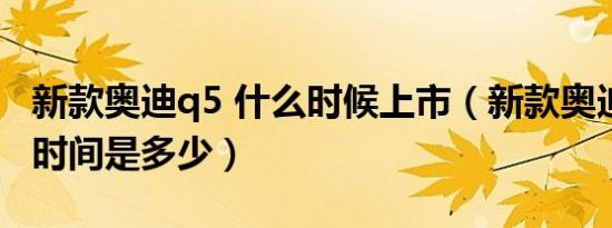 新款奥迪q5 什么时候上市（新款奥迪q5上市时间是多少）